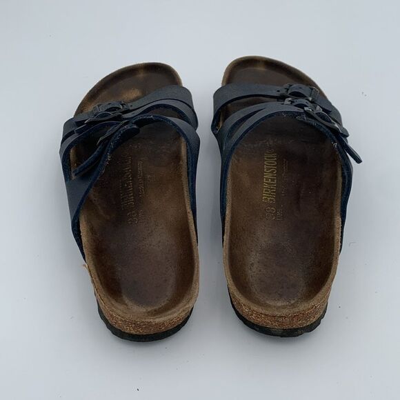 Birkenstock Florida style blue leather three strap woman’s size 38 - Picture 4 of 12
